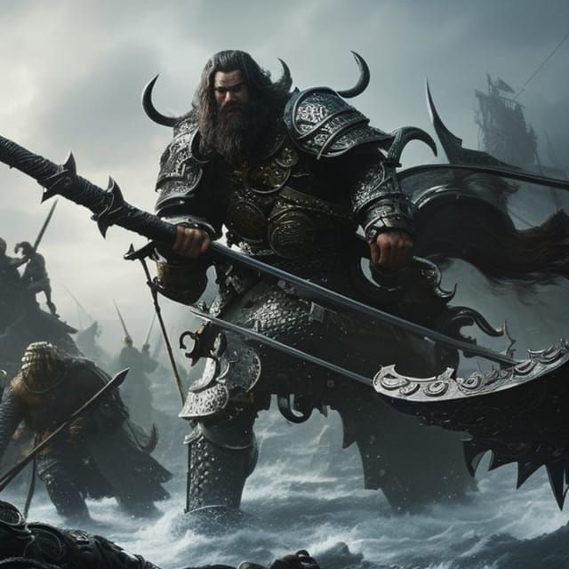 Ferocious Kraken Knight in Dark Fantasy Armor