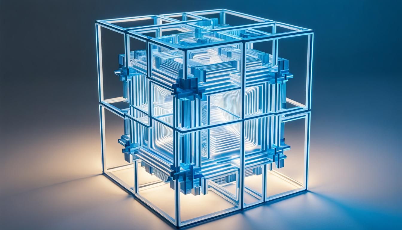 Hypercube of Blue Laser Lines with Symmetry