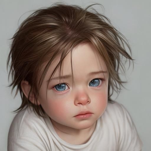 Hyperrealistic Baby Portrait in Photographic Style