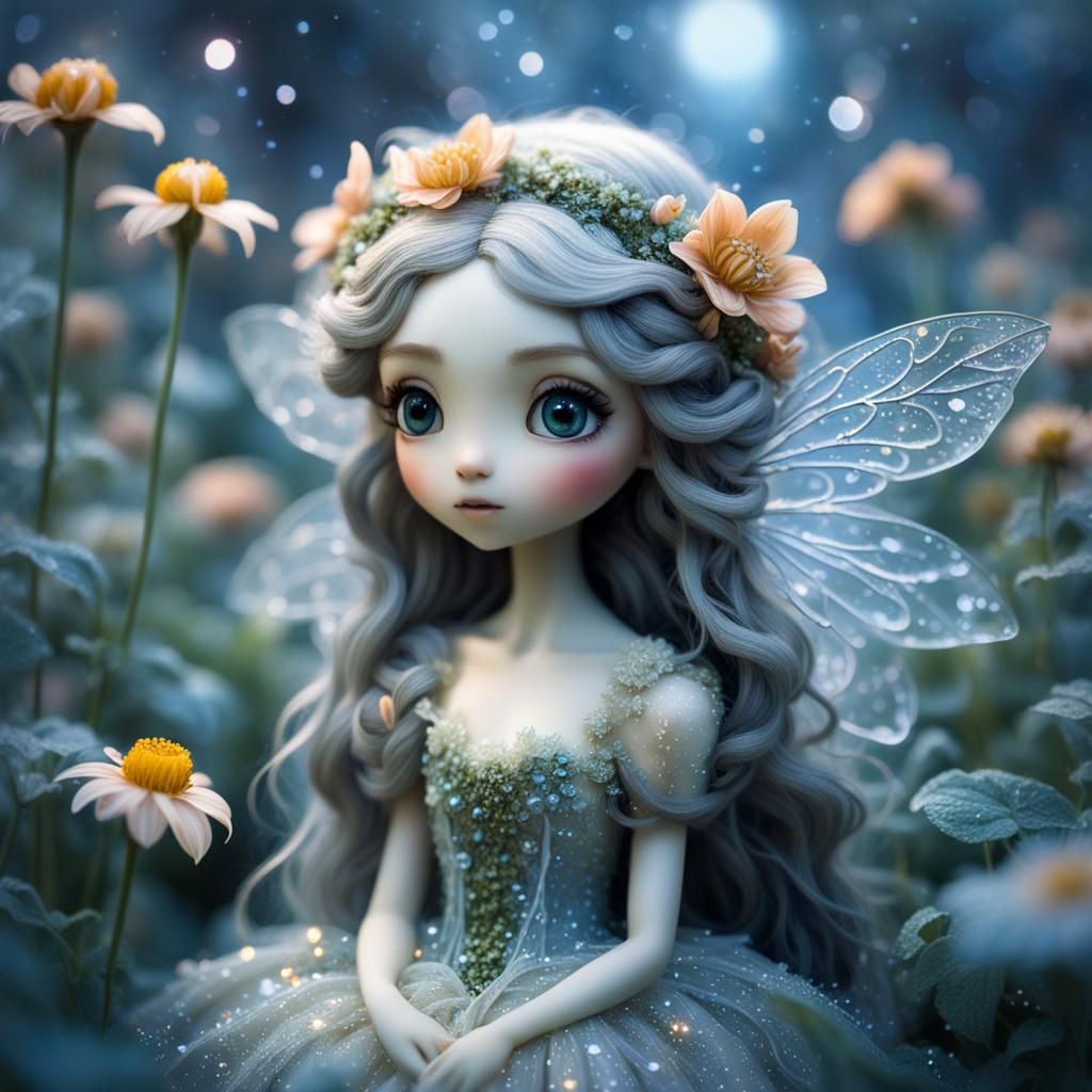 Adorable Fairy Wakes in Enchanted Garden