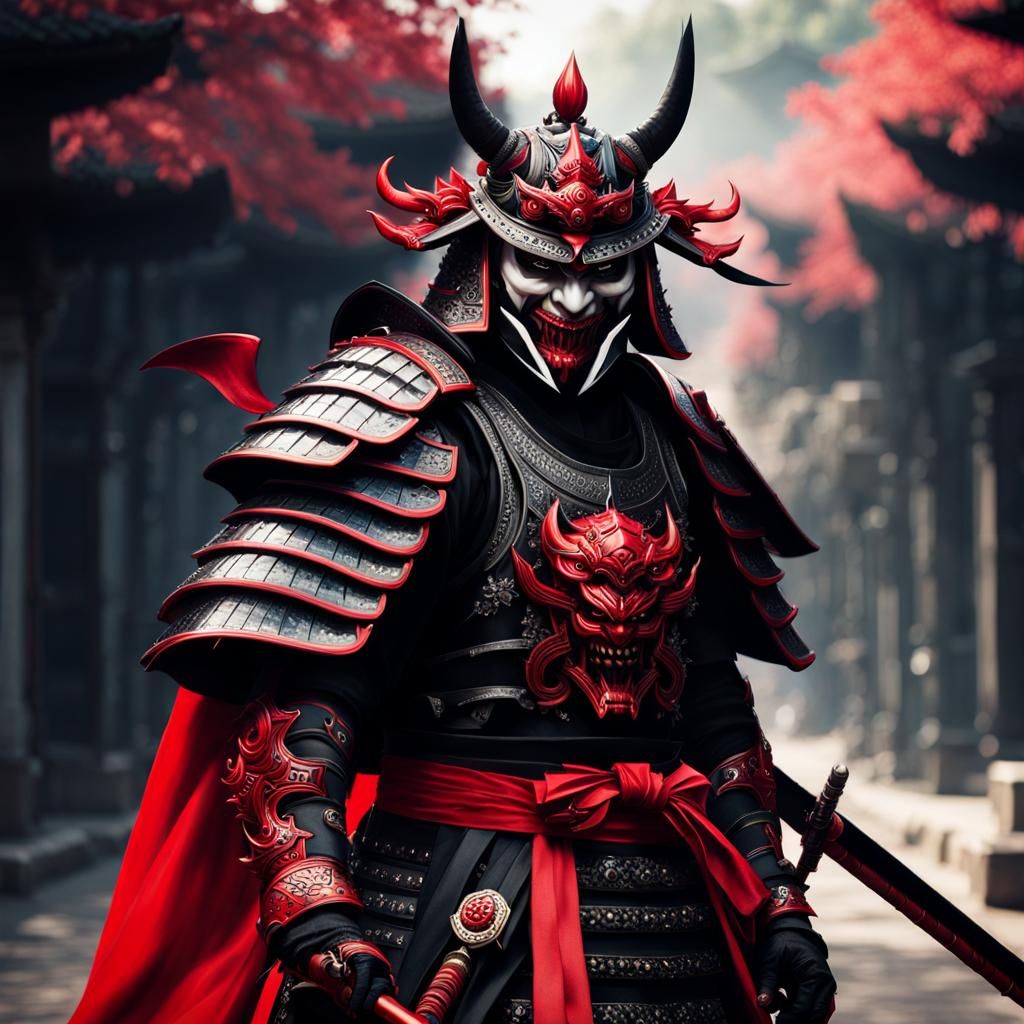 Fantasy Oni Samurai Warrior in Detailed Armour