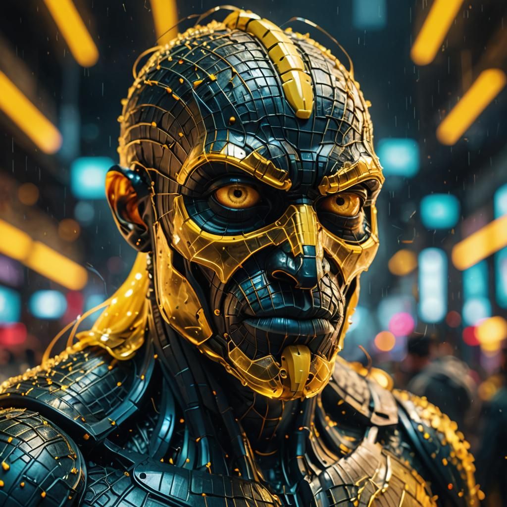 Ominous Bananoid Portrait in Double Exposure