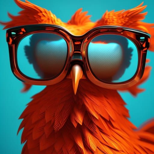 Chicken with Glasses in Art Nouveau Style