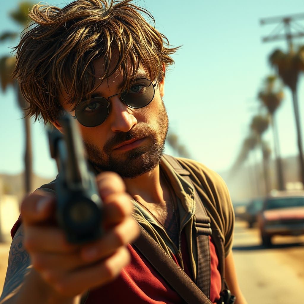 Daniel Radcliffe as Max Rockatansky in Post-Apocalyptic LA