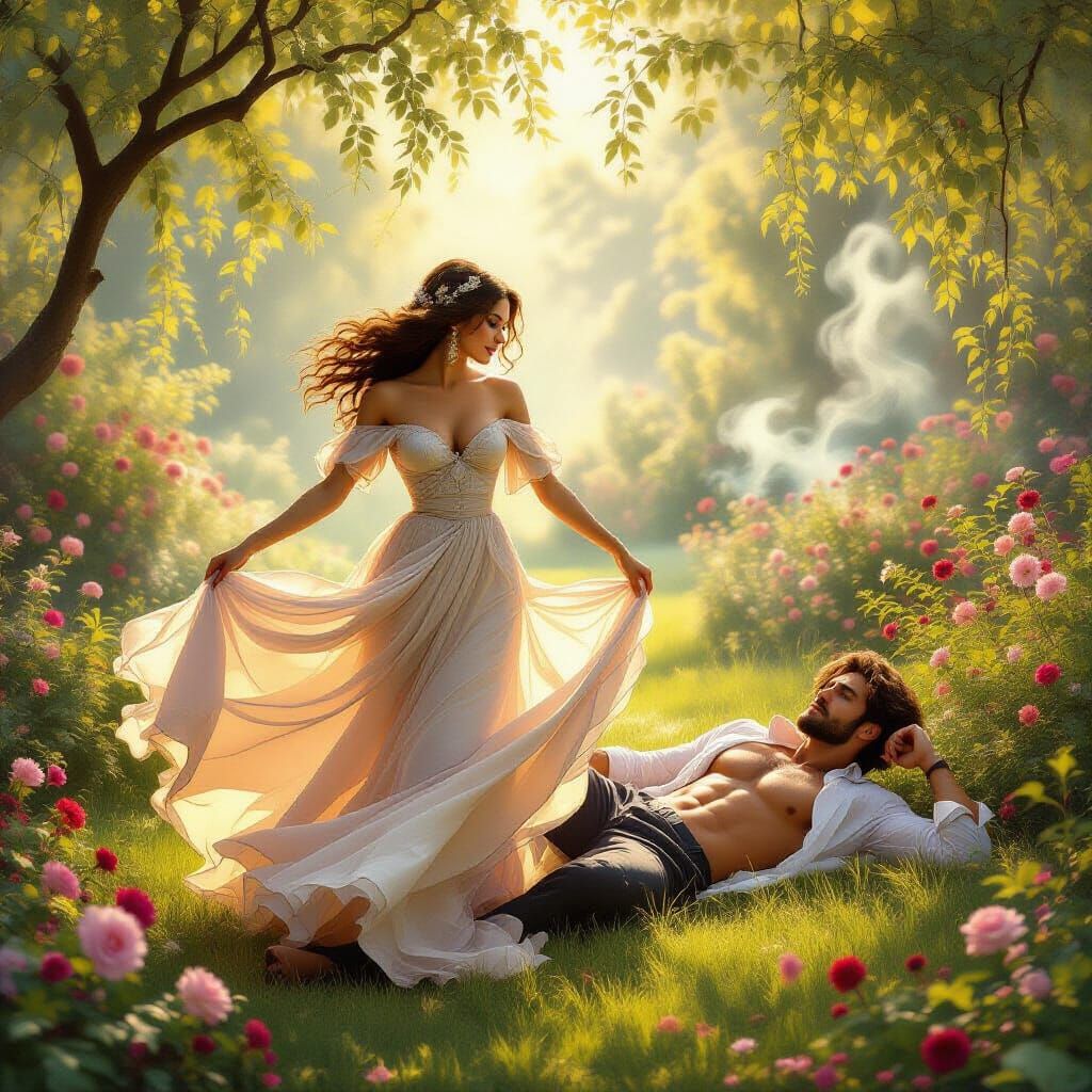 Romantic Garden Dance in Ethereal Light