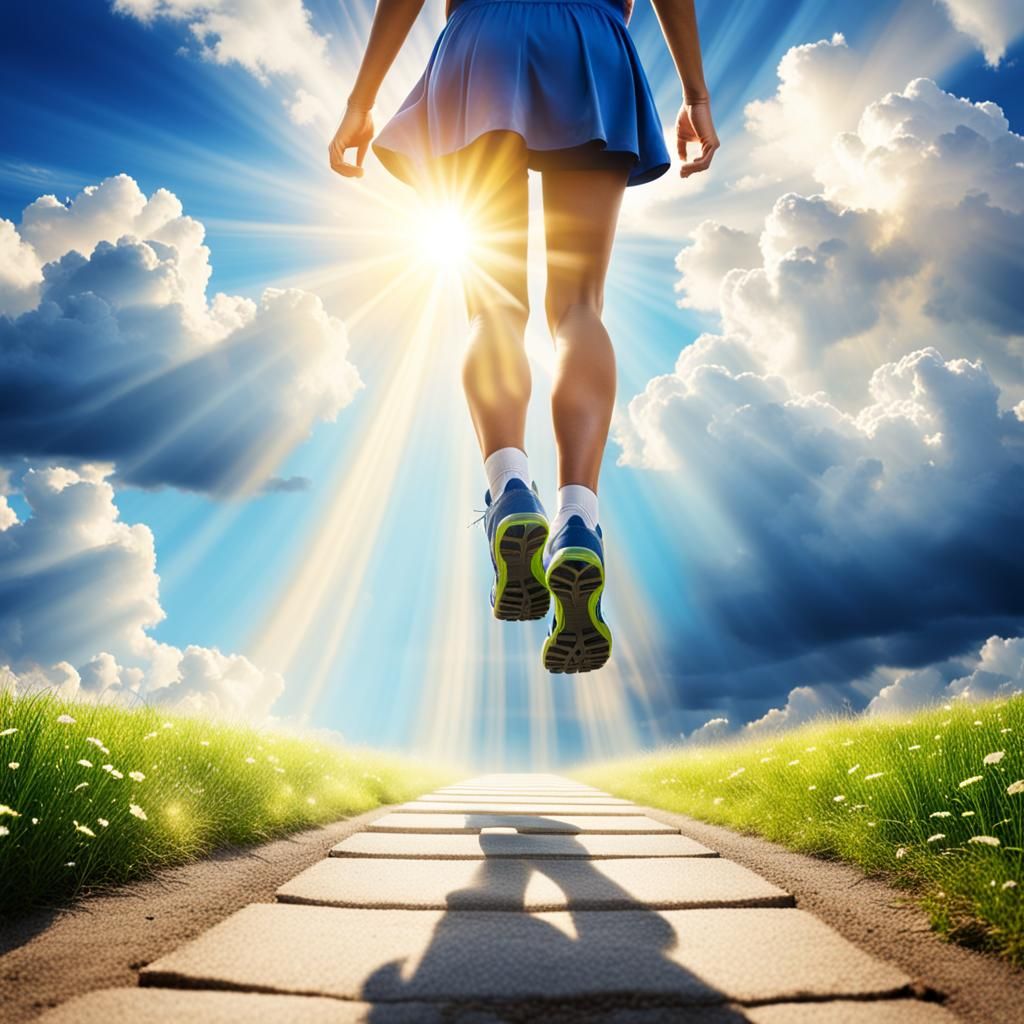 Heavenly Sunshine Beams Through Soft Clouds