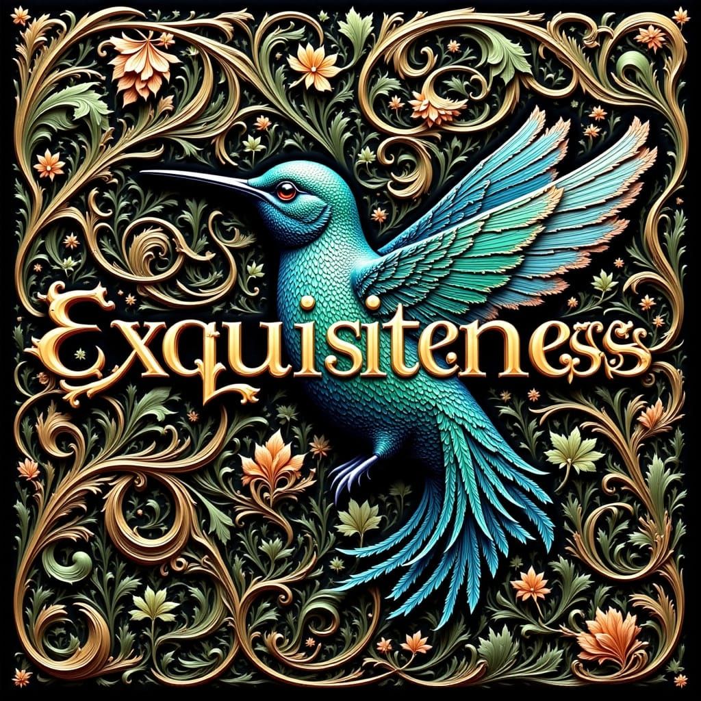 Jeweled "Exquisiteness" with Art Nouveau Hummingbird