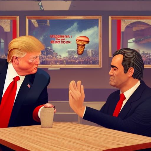 Negan Smith and Donald Trump at Burger King