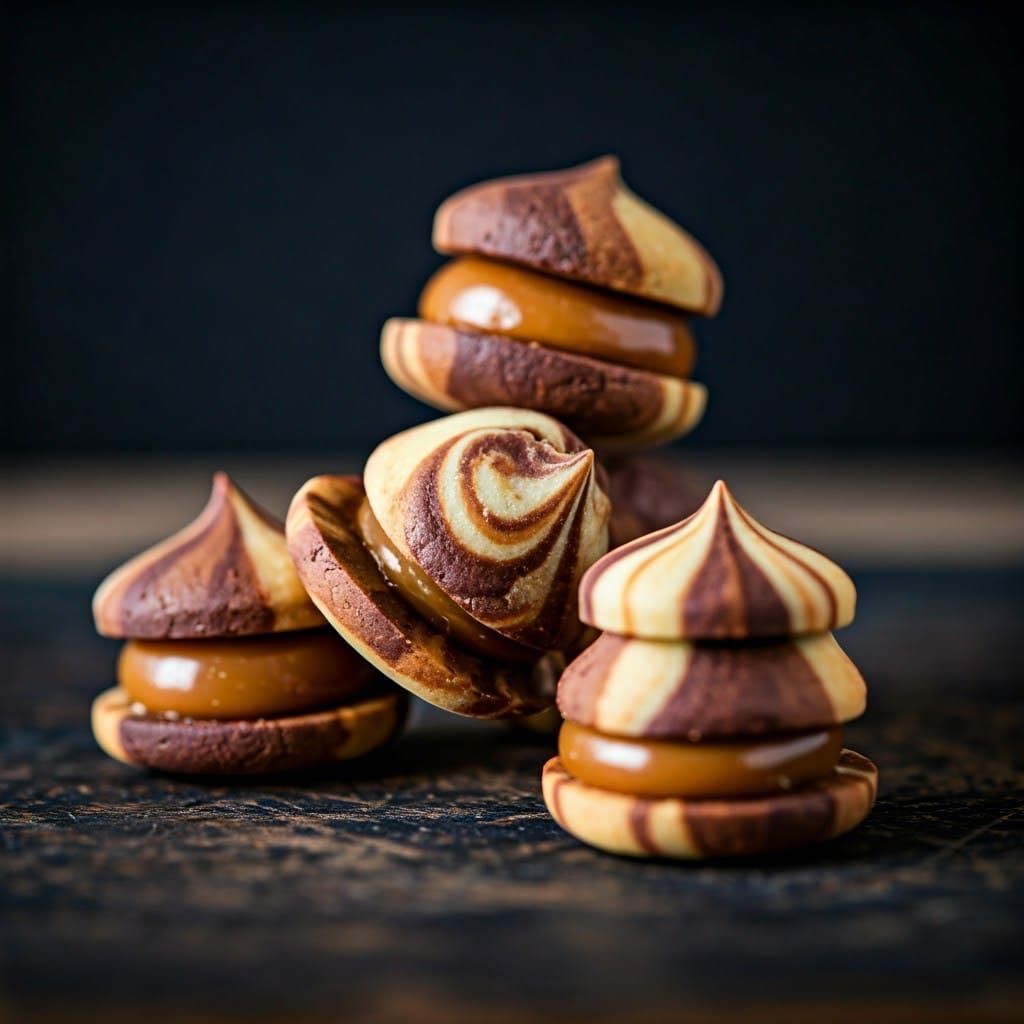 Whimsical Christmas Cookies with Chocolate Swirls
