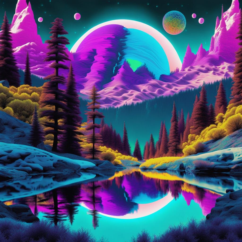 Energy Glow: Miró-Escher Optical Illusion in Calotype Glitch