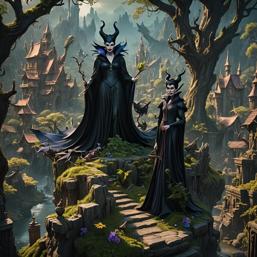 Maleficent and Daughter: Fantasy Concept Art