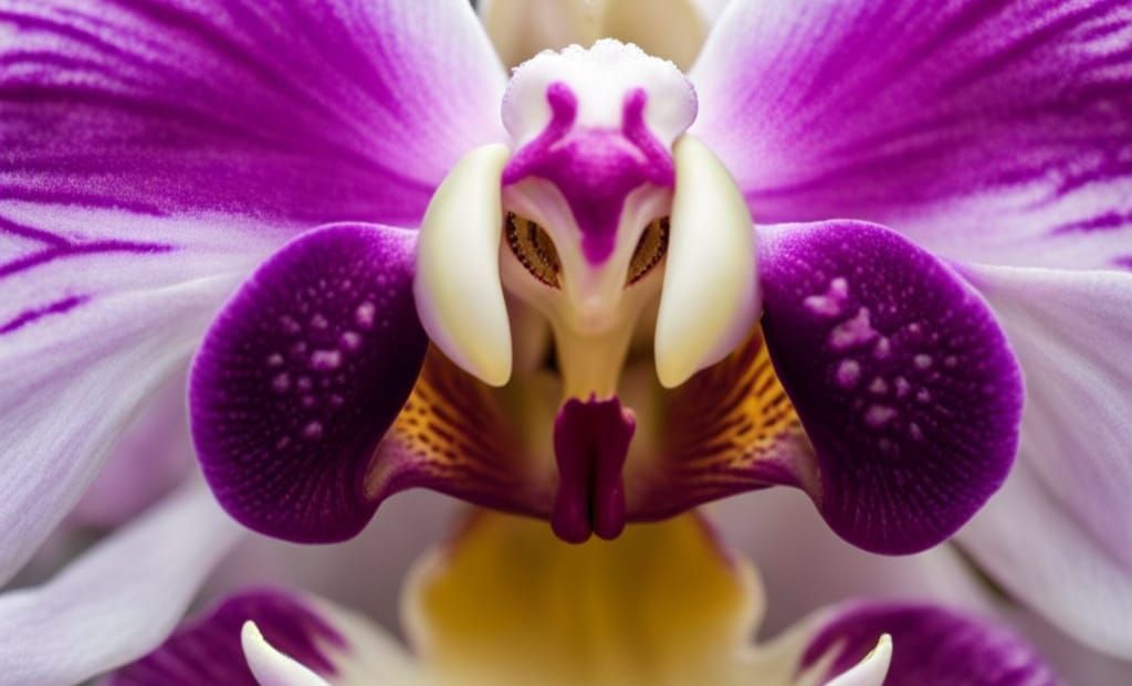 Orchid Face Portrait in Close Up