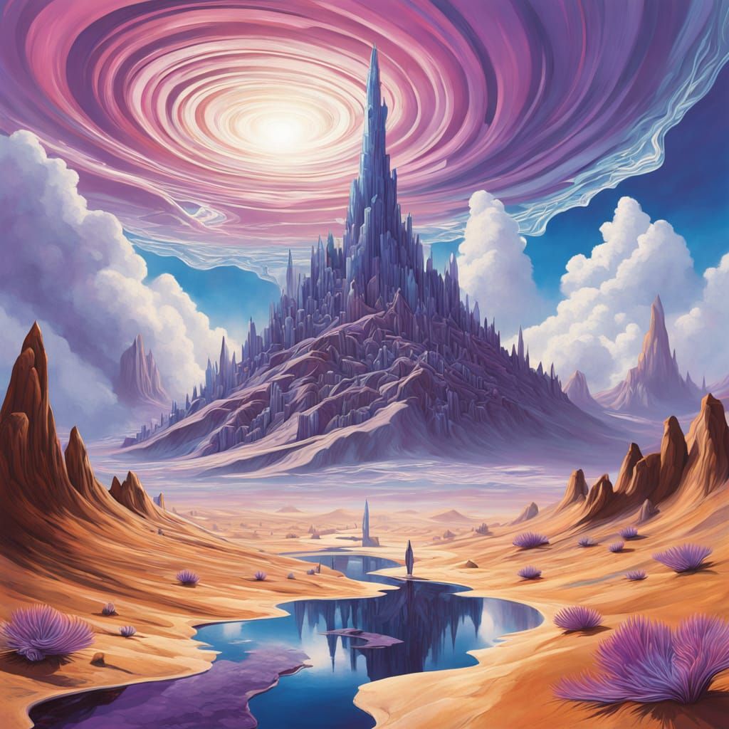 Crystal Desert Dreamscape in Digital Art Style