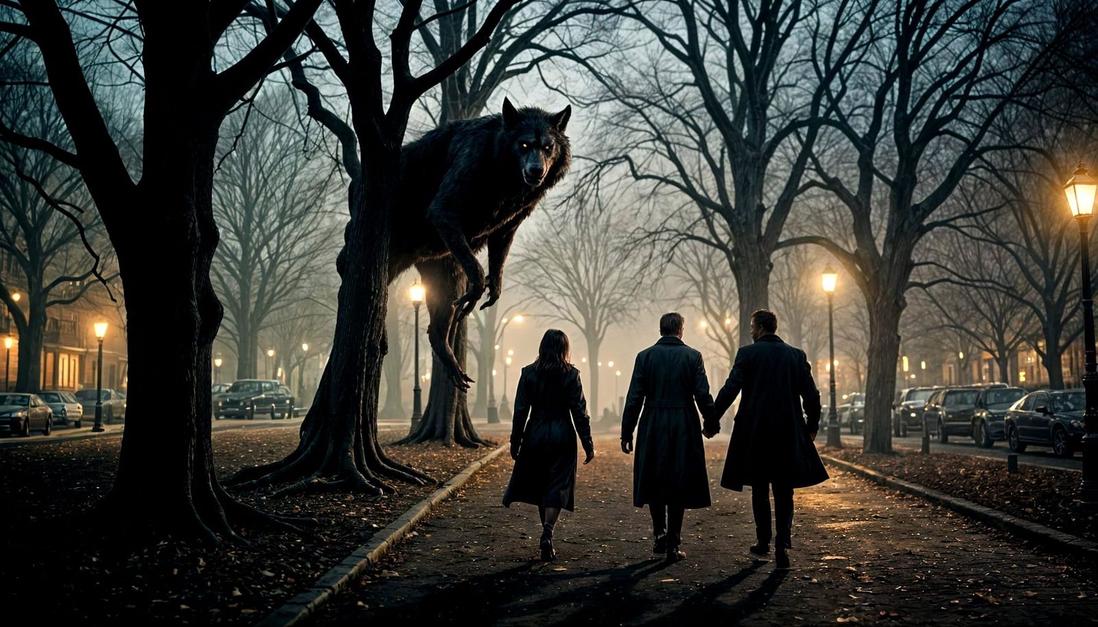 Ominous Werewolf in Film Noir Twilight