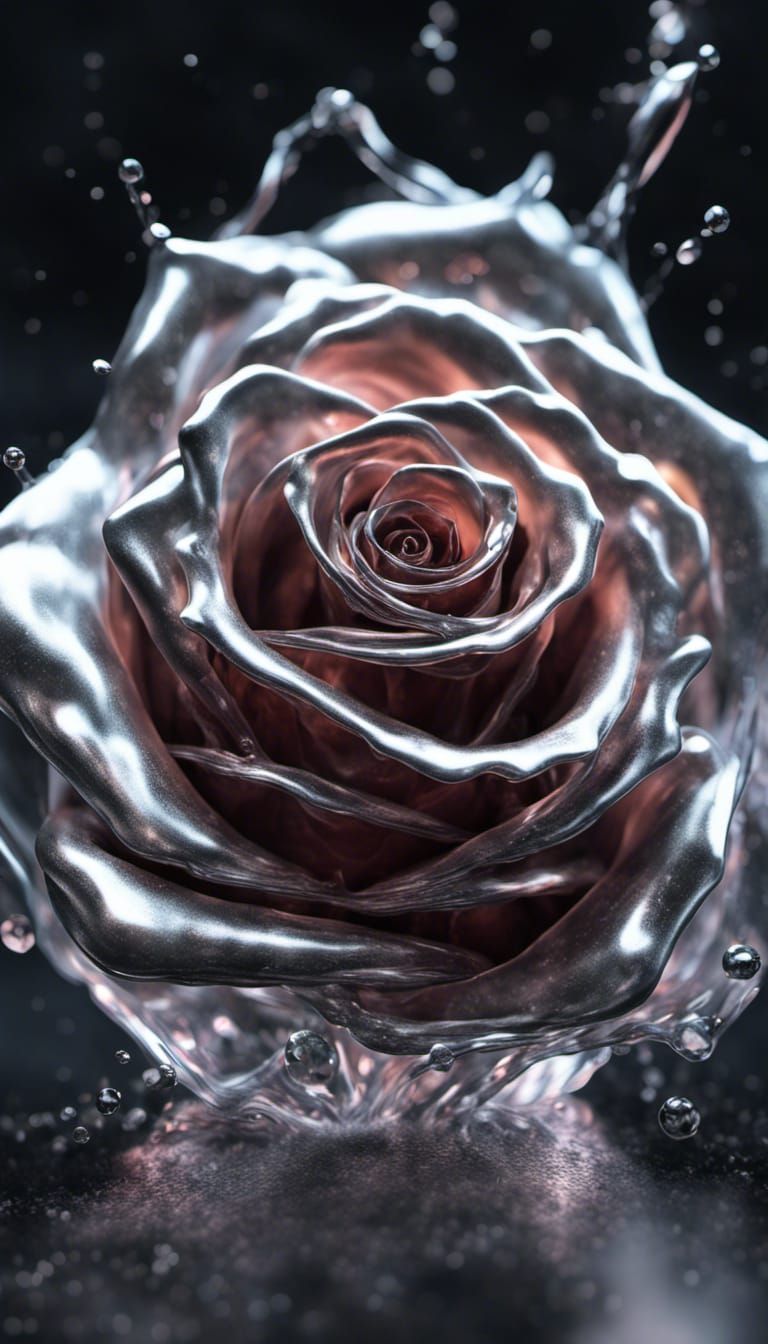 Mercury Rose in Crystal Tornado: CGI Rendering