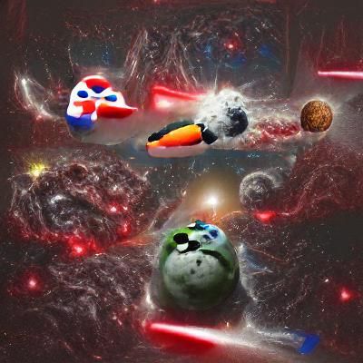 Epic Space War Battle Scene