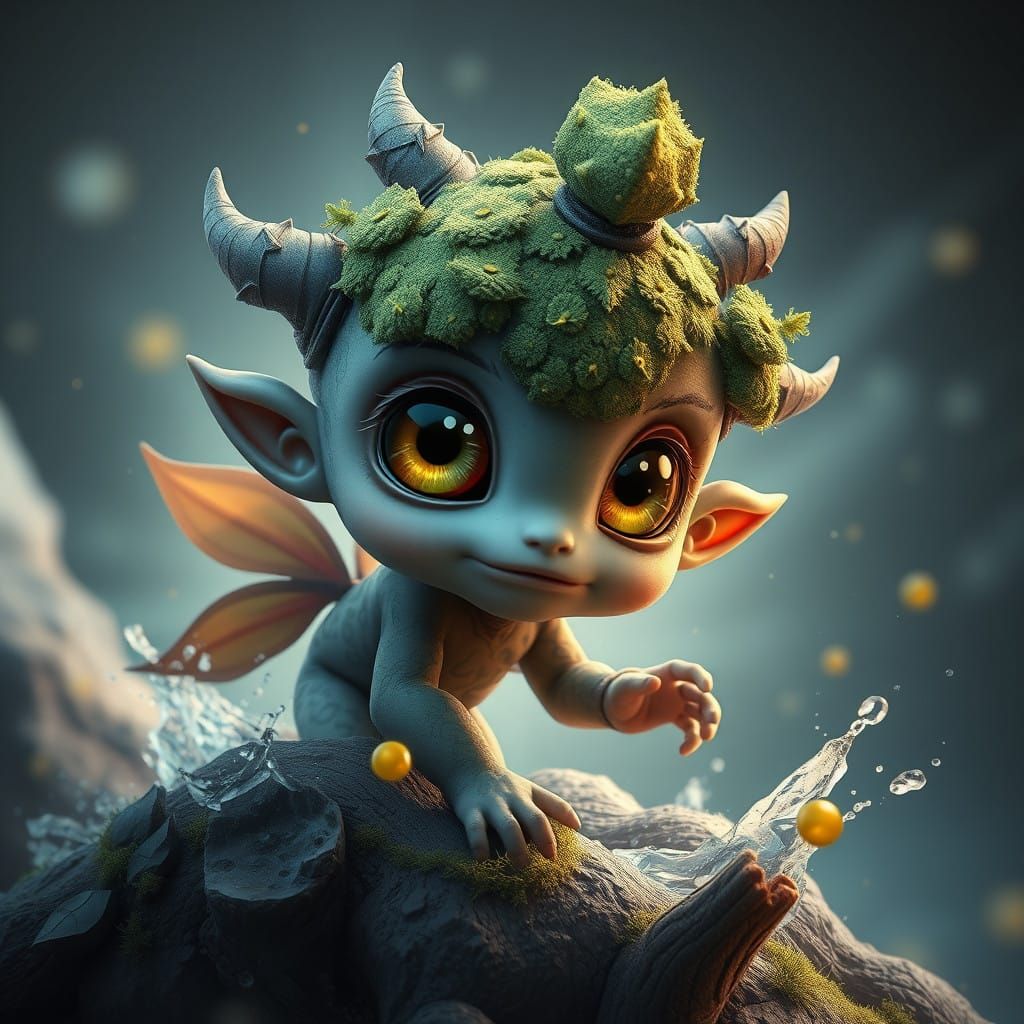 Adorable Earth Elemental Child Invites Adventure