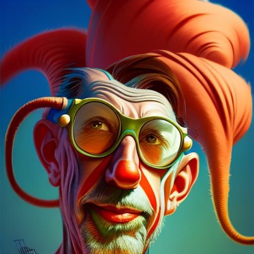 Dr. Seuss-Inspired Portrait in Hyperdetailed Style