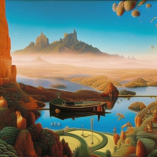 Surreal Face in Magic Realism Style