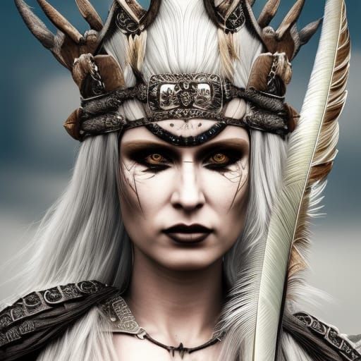 Gothic Viking Queen Portrait in Hyperrealism