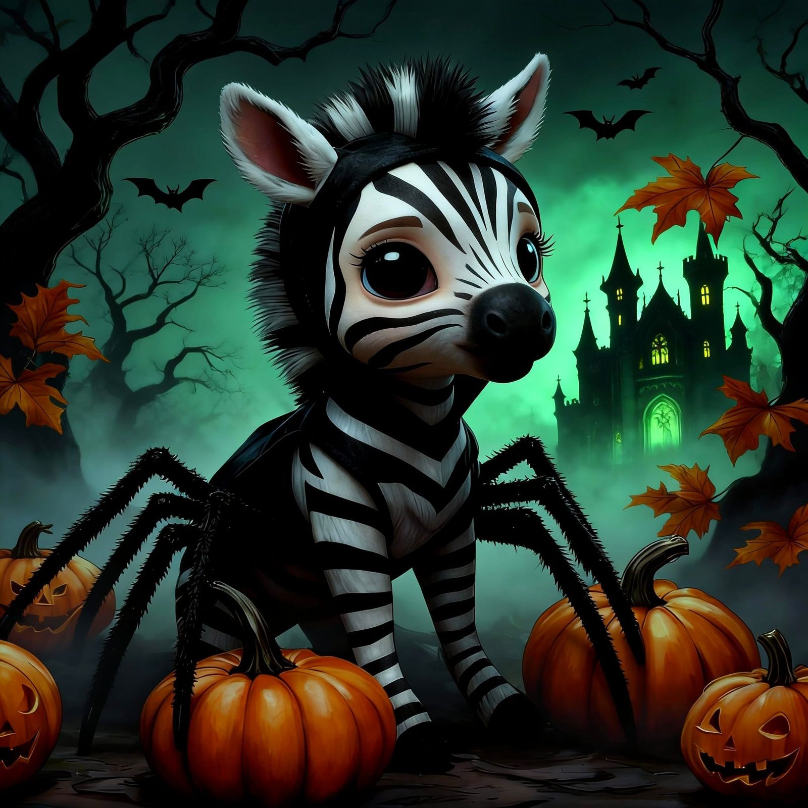 Baby Zebra in Beetlejuice Costume for Halloween