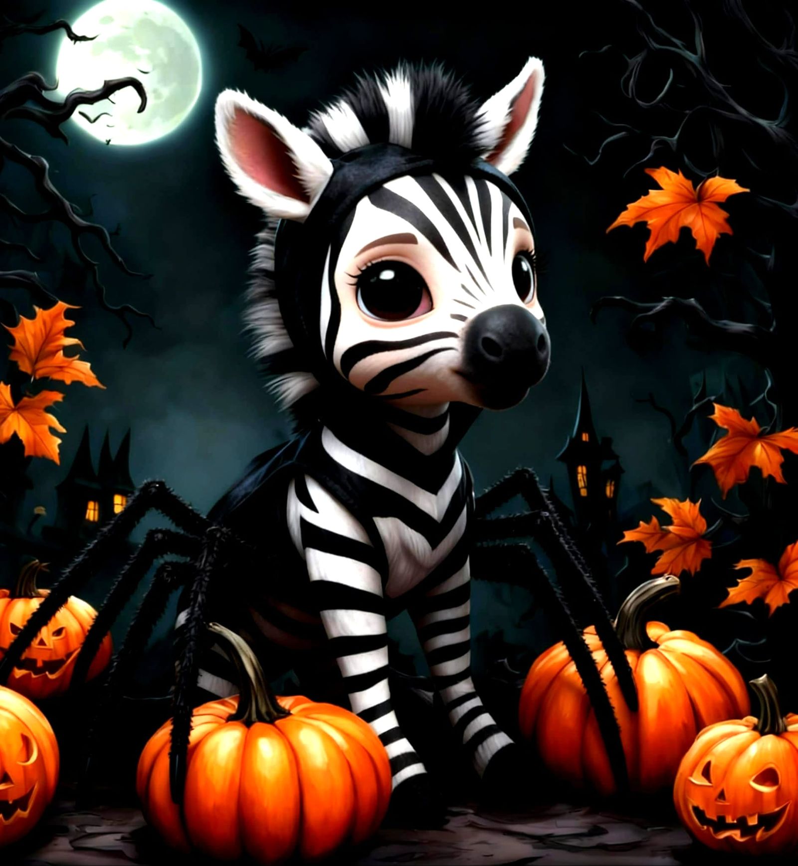 Adorable Baby Zebra as Beetlejuice for Halloween