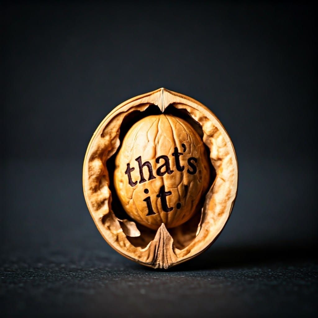 Walnut Shell Carving of 'That's It'