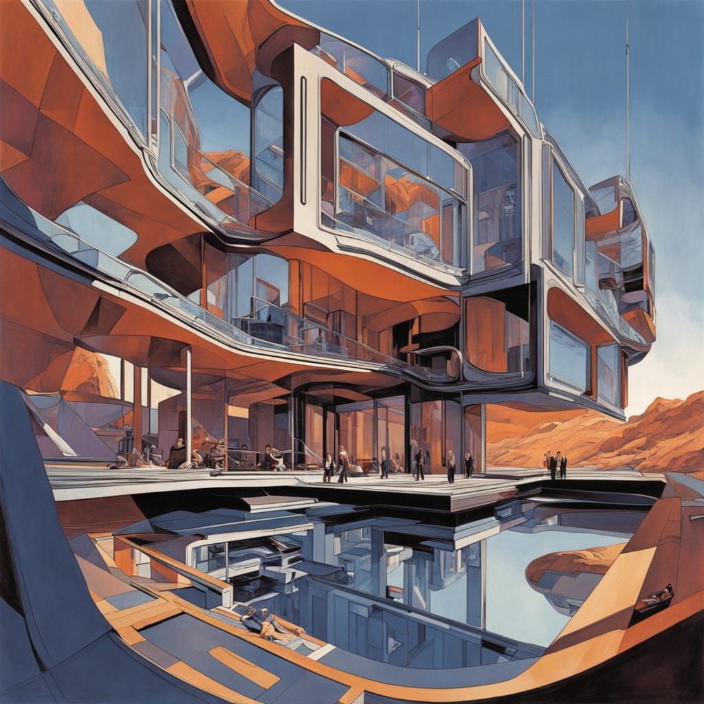 Surreal Cityscape with Human Face Facade in Dreamlike Digita...