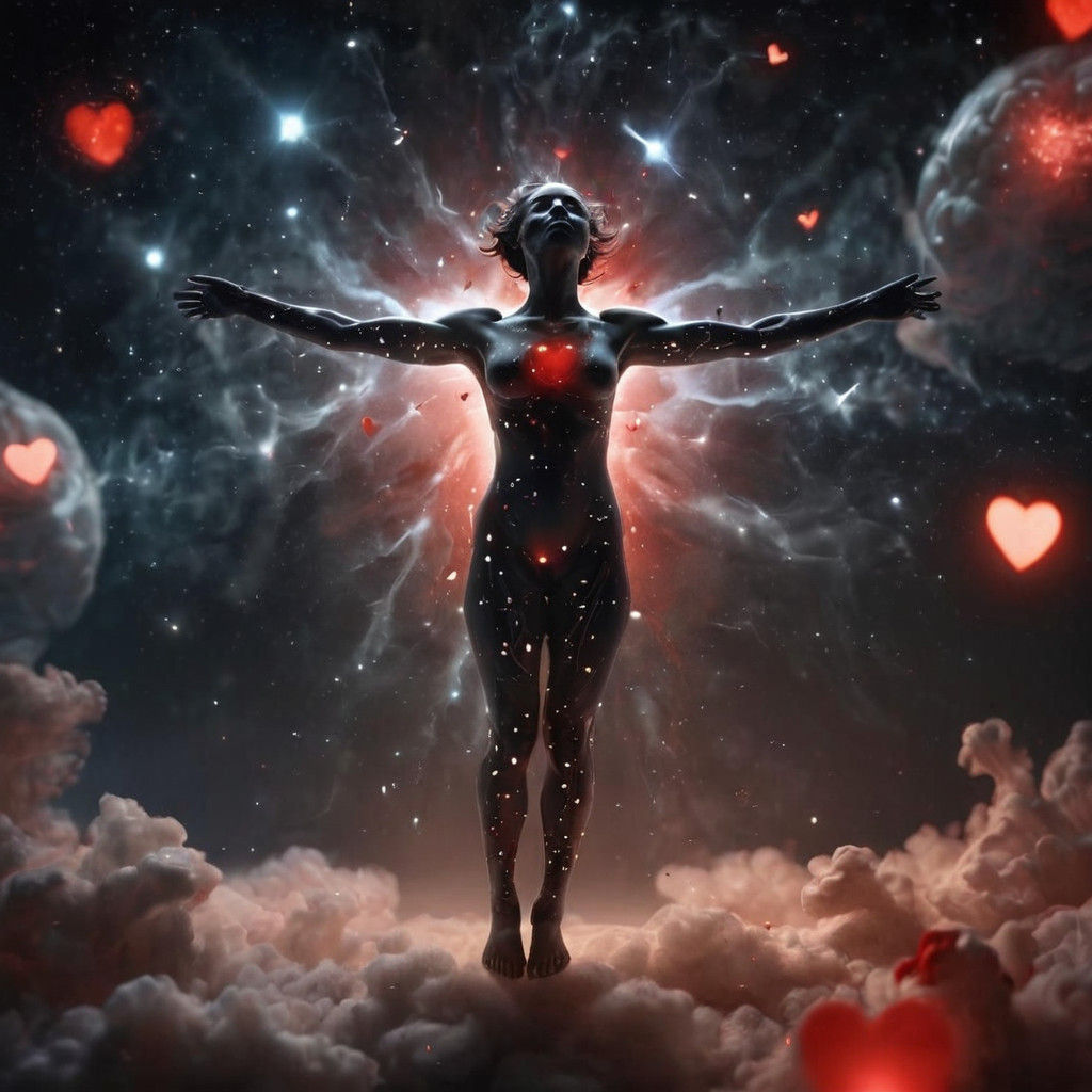 Luminous Being of Light Floating in Space