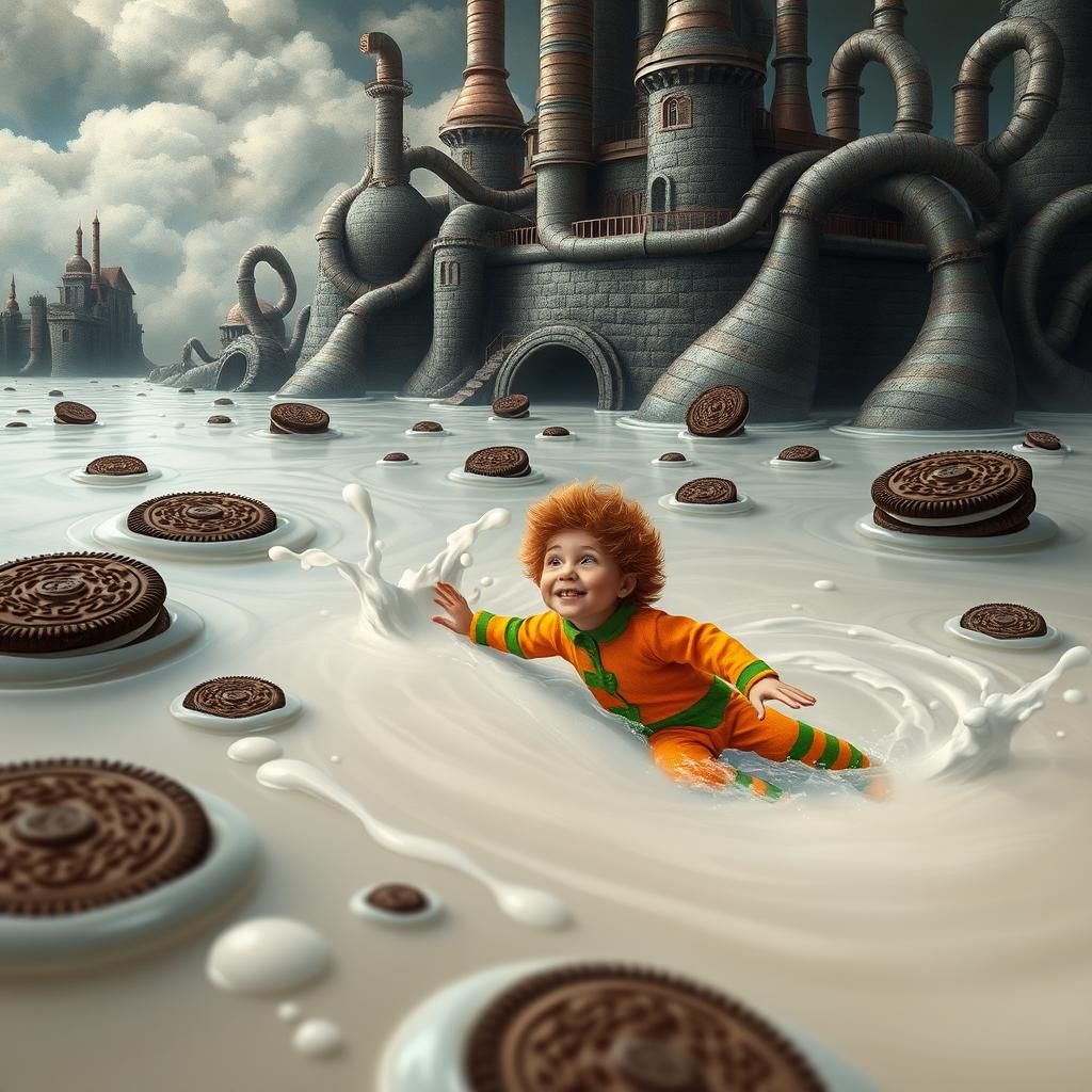 Oompa Loompa Swims in Chocolate Milk Sea