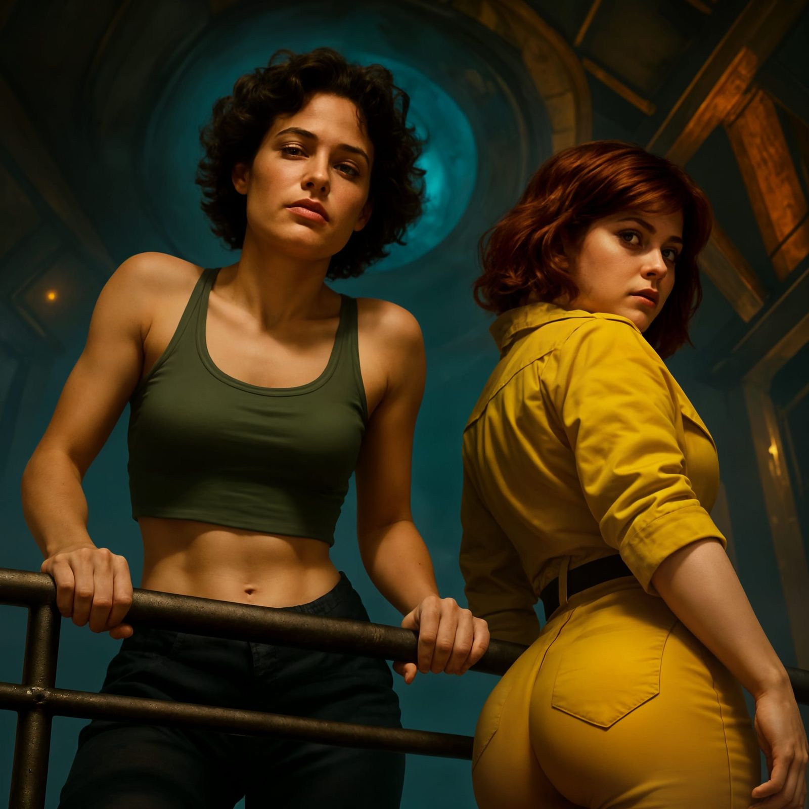 Sigourney Weaver and April O'Neil in Sci-Fi Setting