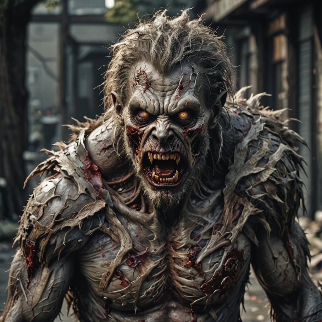 Hyperrealistic Zombie Werewolf in High Definition