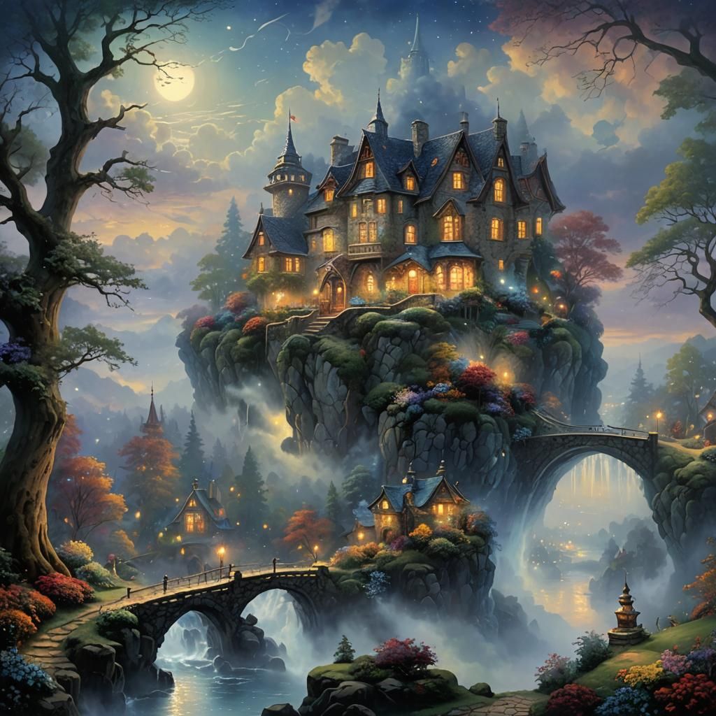 Ethereal Night Sky in Luminist Fantasy Style