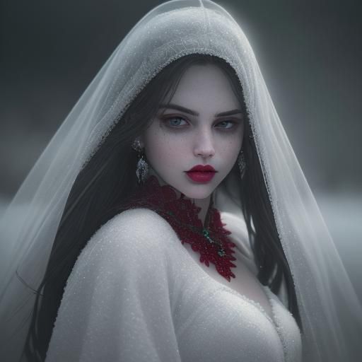 Hyperrealistic Snowman with Ruby and Emerald Details