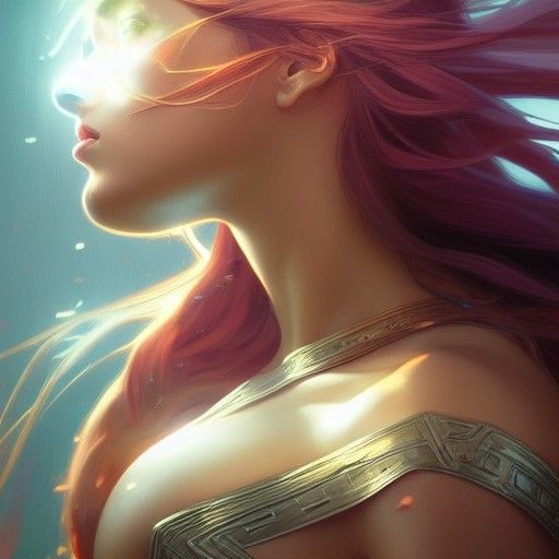 Lightning Goddess Portrait in Hyperdetailed Digital Art Styl...