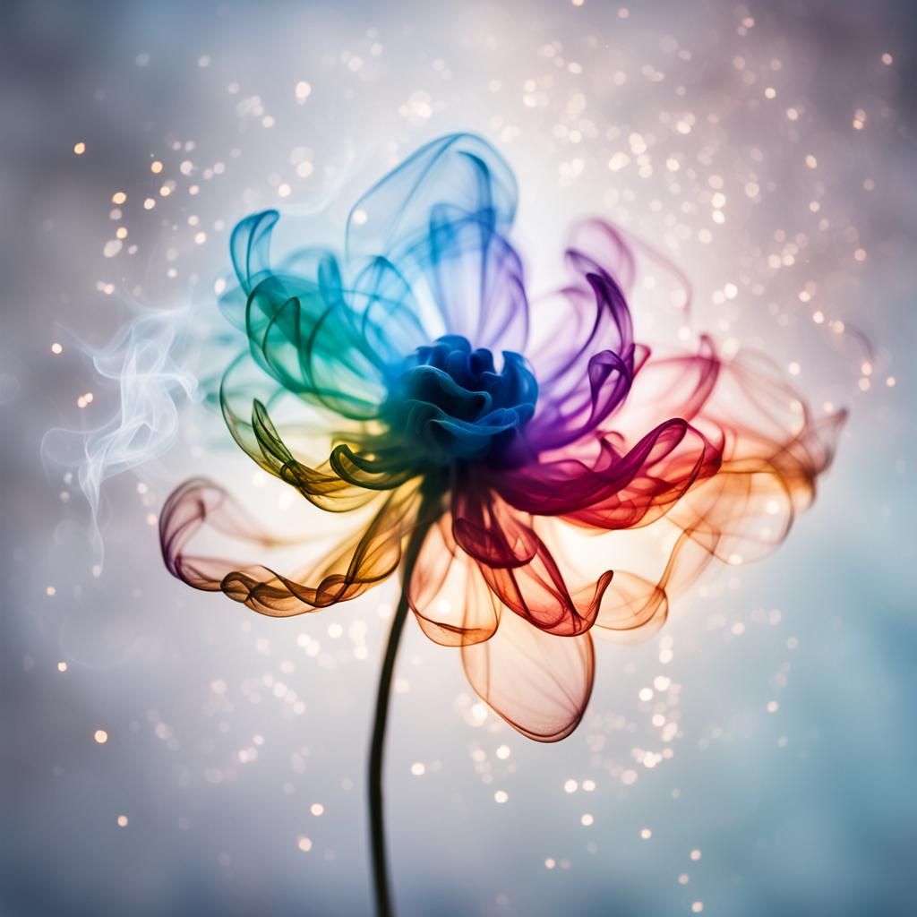 Colorful Smoke Flower with Bokeh Lights