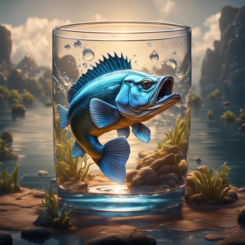 Bass in Glass: Detailed Matte Painting