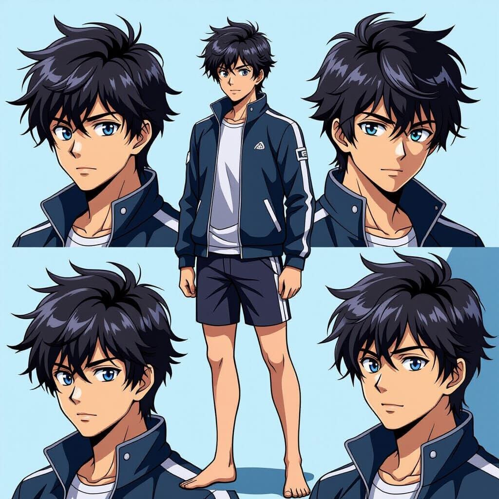 Anime Superhero Standing Casually in Vibrant Colors