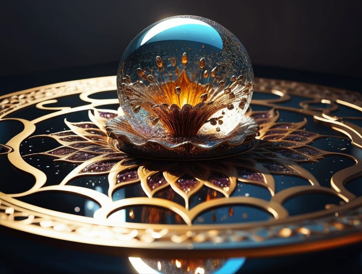 A Dream in Epicycloid Molten Amber - Explosions of Glittergl...