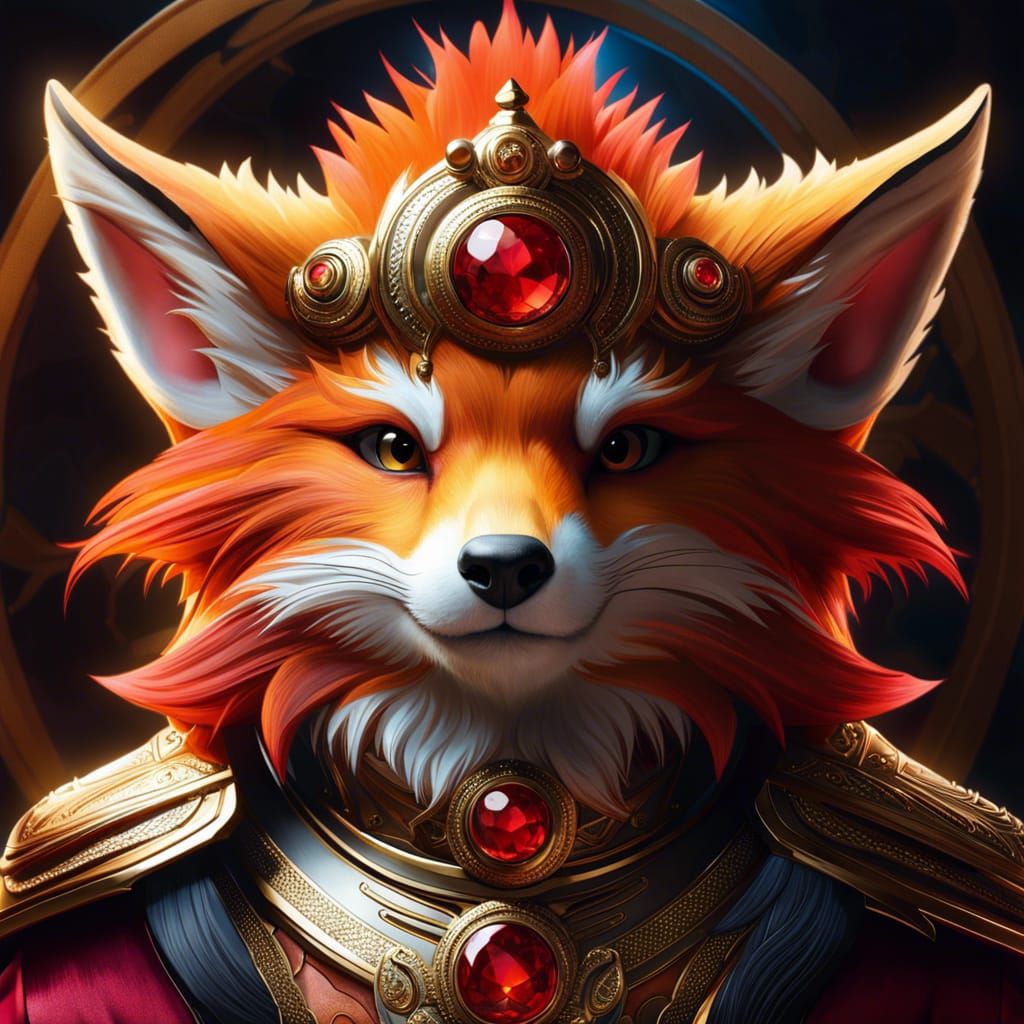 Adorable Rocky Monster Fox Dragon in Detailed Digital Art