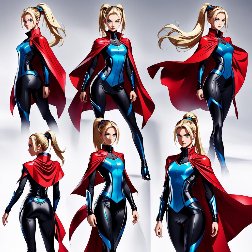 Anime Woman Character Design in Futuristic Outfit