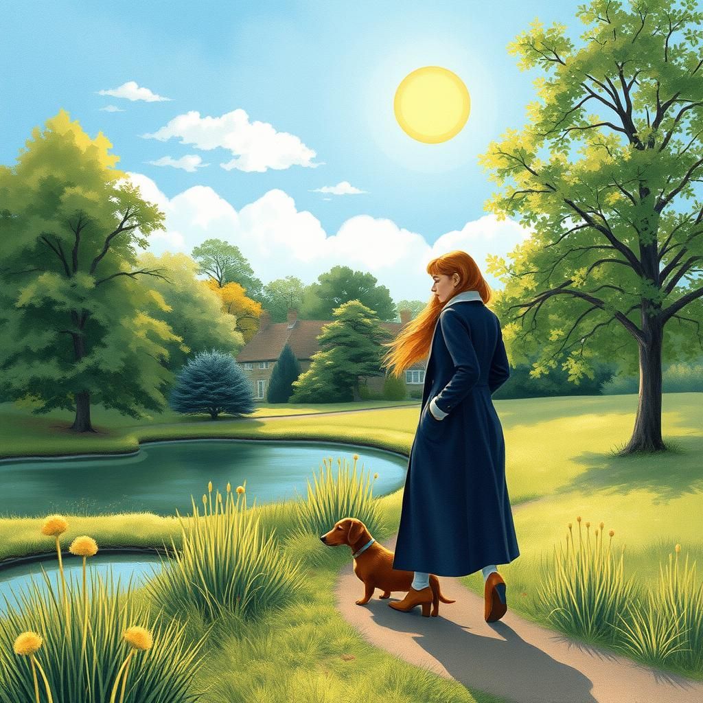 English Countryside Illustration with Pen Strokes