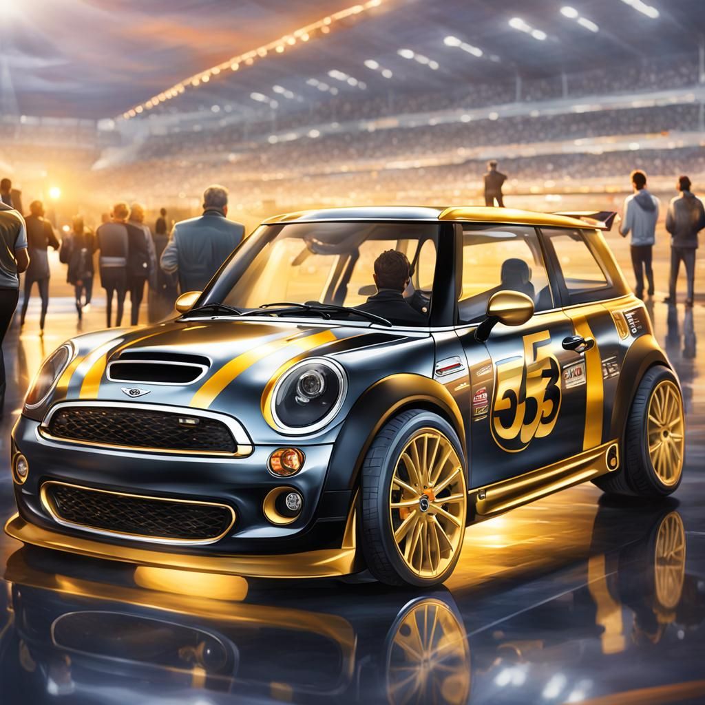 Mini Cooper R53 in Pit Lane at Golden Hour