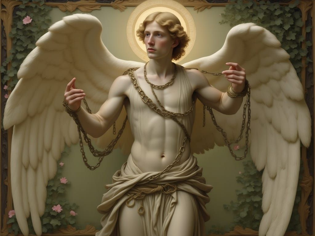 Medieval Angel Trapped in Chains