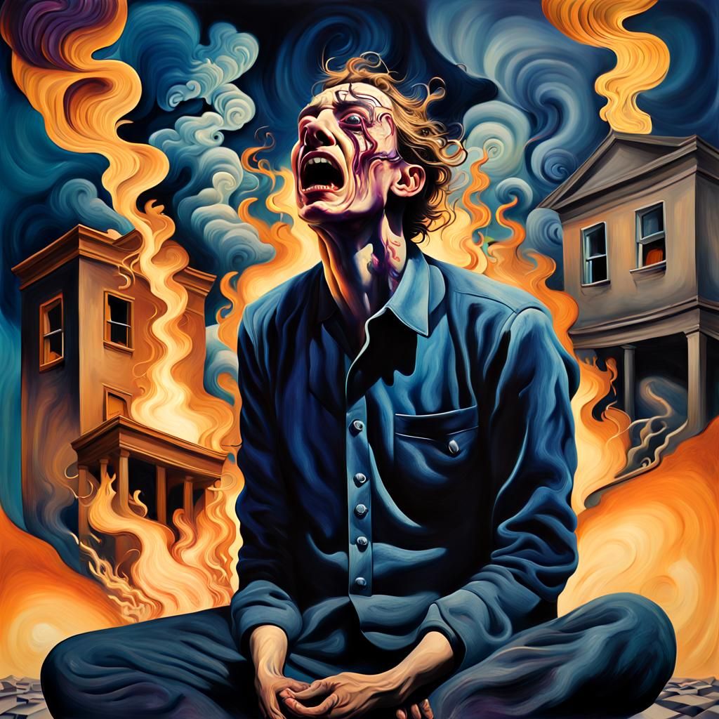 Nightmarish Dreamscape: Anguish in Surrealist Style