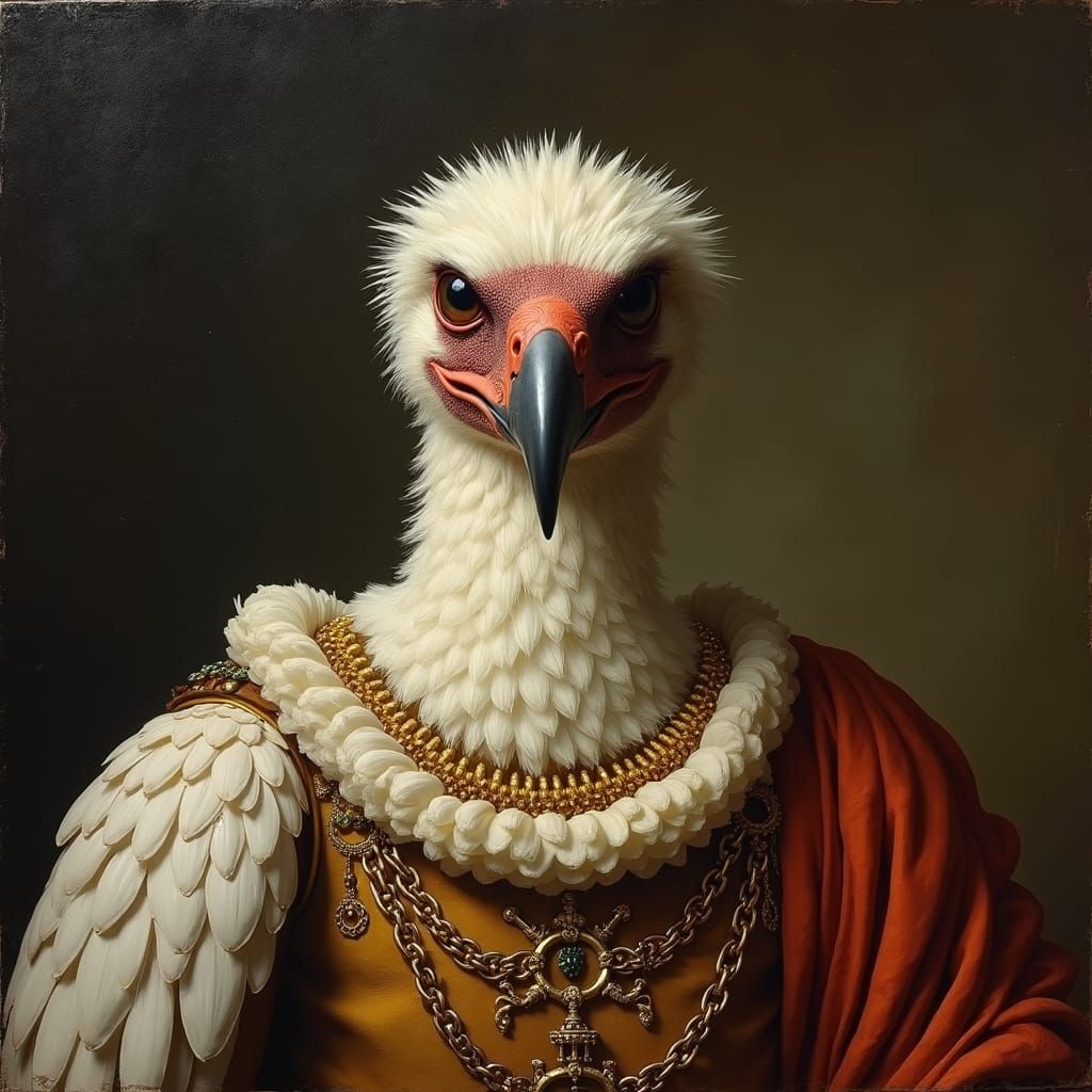 Noble Vulture Portrait in Renaissance Style