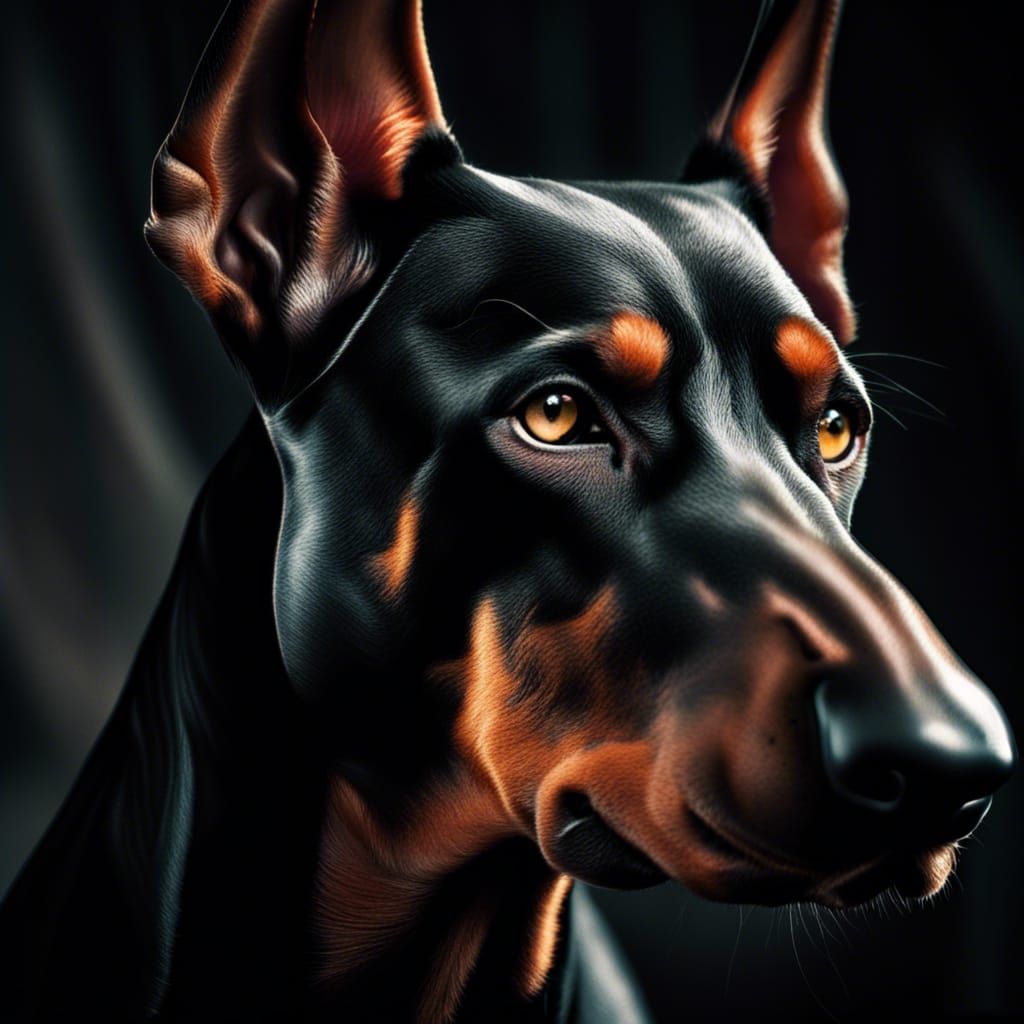 Hyperrealistic Doberman Portrait in High Definition
