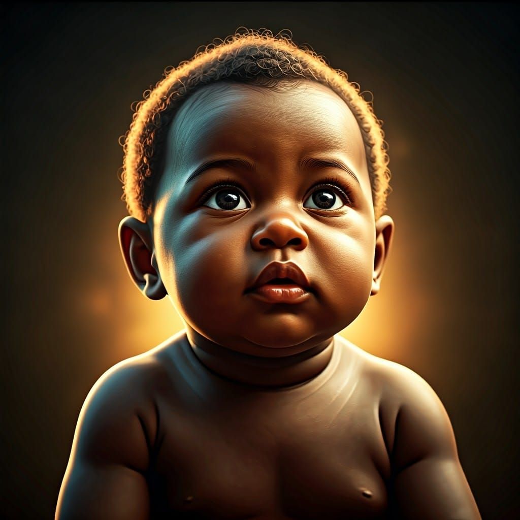 Mystical Child of Wonder in Golden Light