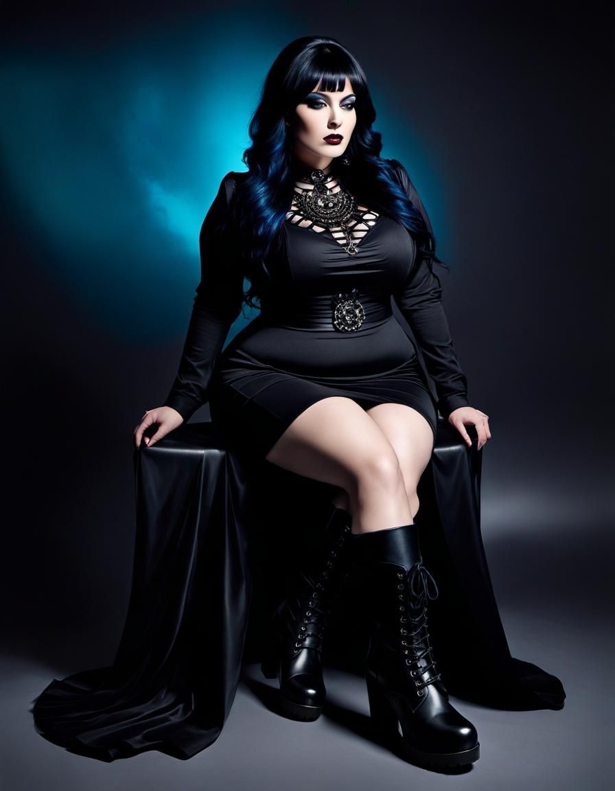 Psychedelic Gothic Woman Portrait in Pop Art Style