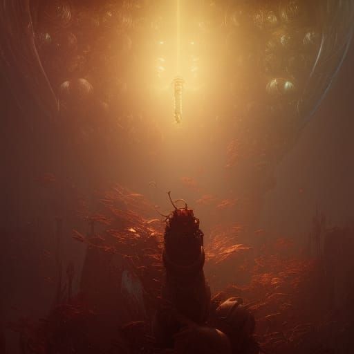 Grub Larva in Dark Fantasy Style